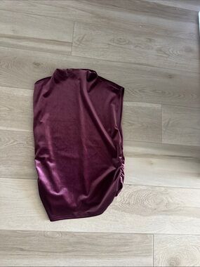Abercrombie & Fitch Maroon Satin-Look Tank Top